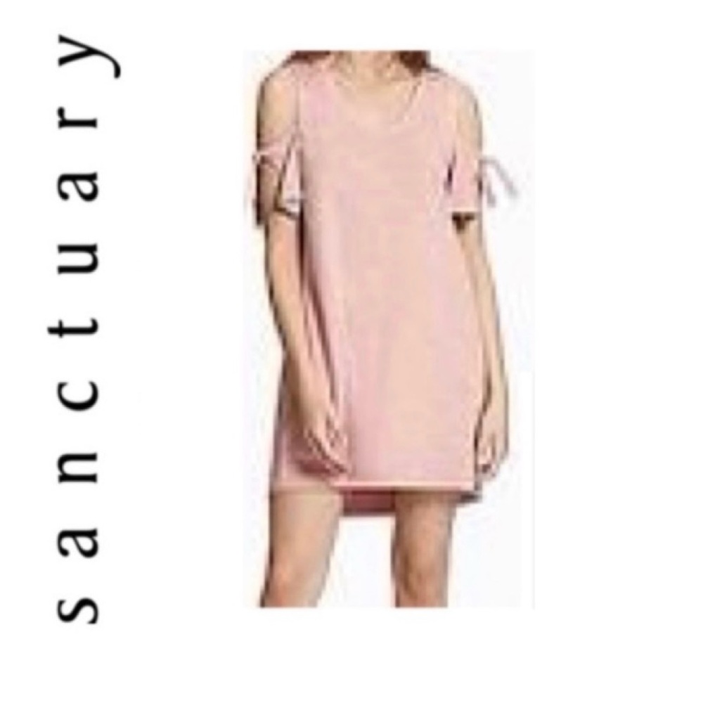 😎 SANCTUARY Lakeside Tie-Sleeve Cold-Shoulder Dress NWT XS